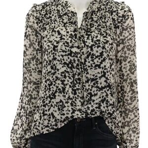 Steve Madden Monochrome Abstract Blouse